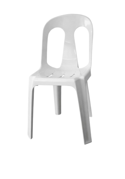White plastic monobloc chair rental Lipa Batangas — stackable event seating