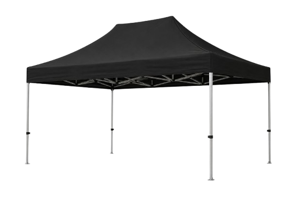 Black pop-up canopy tent rental Lipa Batangas — silver metal frame for outdoor events